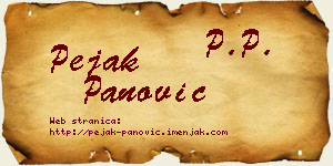 Pejak Panović vizit kartica